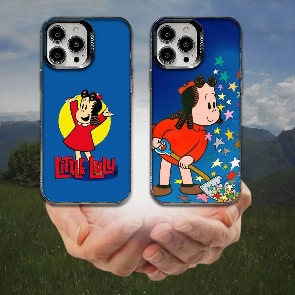 

Cartoon The Little Lulu Show Phone Case For iPhone 16,15,14,13,12,11,8,7,Pro,Max,Plus,Mini,XS,SE Anti Fall Black Matte Hard