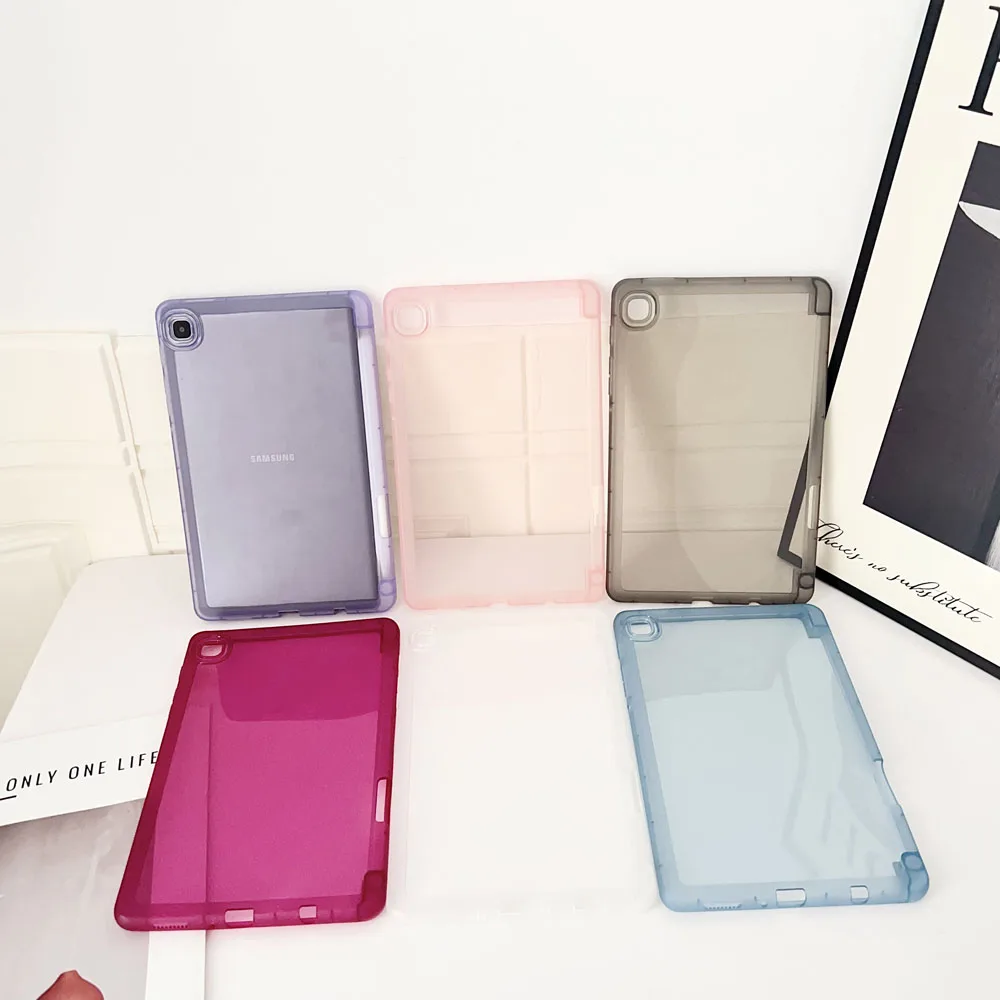 

Противоударная задняя крышка из ТПУ для Samsung Galaxy Tab A7 Lite, прозрачный защитный чехол с гнездом для ручки, мягкий чехол с защитой от царапин