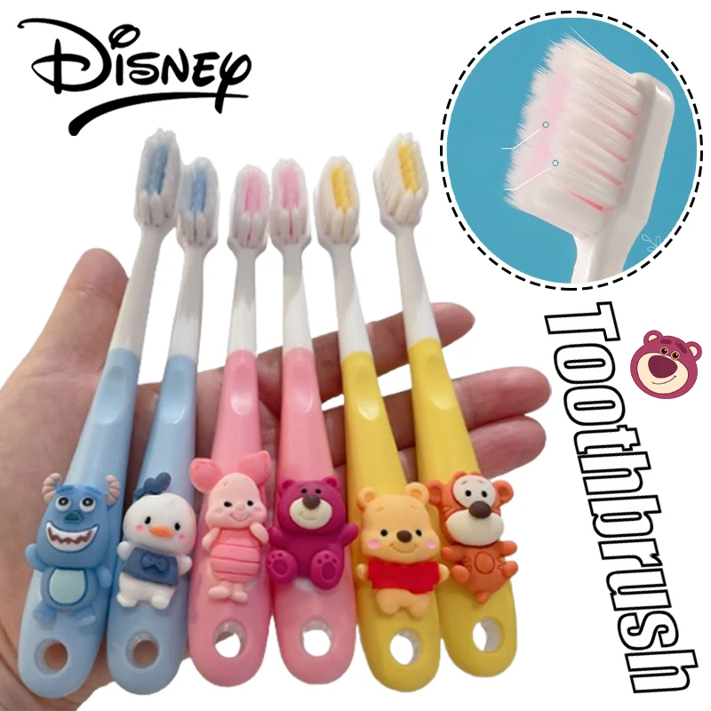 Disney Pooh Bear Stitch Toothbrush Soft Bristles Cartoon Children Tooth Brush Teeth Deep Cleaning Girl Dental Oral Care Brushes