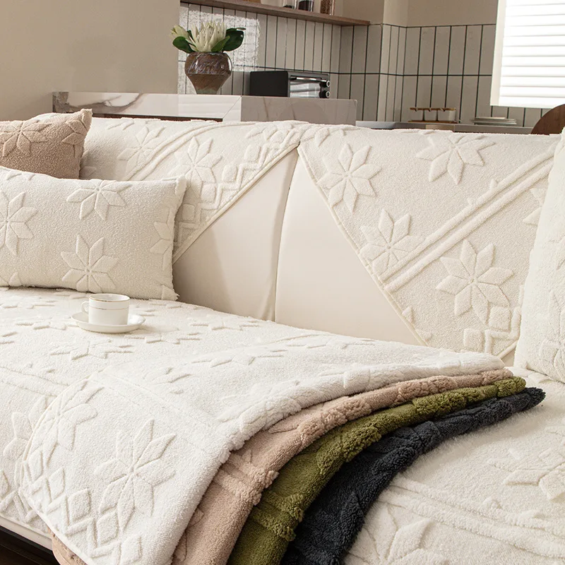 جميع المواسم الجاكار أريكة قطيفة وسادة المضادة للانزلاق قطعة واحدة صف مستقيم غرفة المعيشة وسادة للمقعد مع غطاء غبار القماش #6