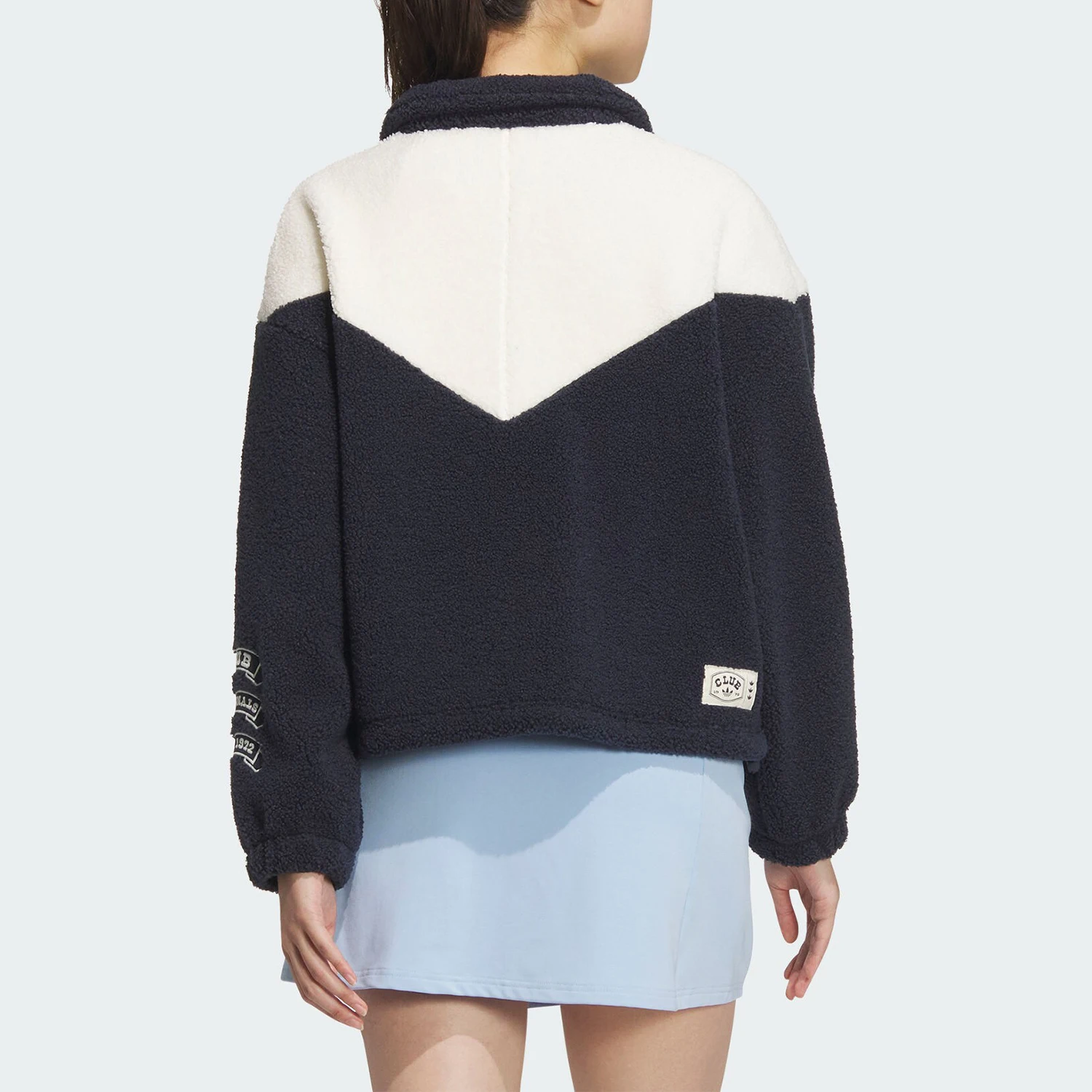 سترة رياضية نسائية أصلية من أديداس بثلاثة خطوط مرقعة وياقة واقفة JD6369 #2