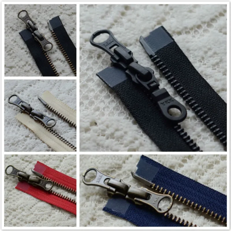 2 قطعة/الوحدة 5 #50-120 سنتيمتر YKK المعادن سستة أزرق أسود أوف وايت الأحمر البرونزية مزدوجة مفتوحة 2-Way أسفل سترة الملابس الخياطة اكسسوارات