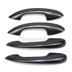 4PCs Exterior Accessories Door Handle Cover For Mercedes-Benz C-Class GLC X254 W206 2022 2023+ Carbon Fiber Style Protector Trim