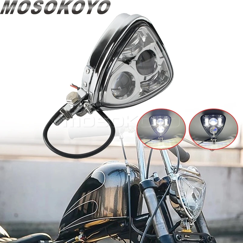 

Vintage Custom Triangle Motorcycle Headlight for Harley Honda Yamaha Suzuki Kawasaki BMW Choppers Bobbers Retro Headlamps Lights