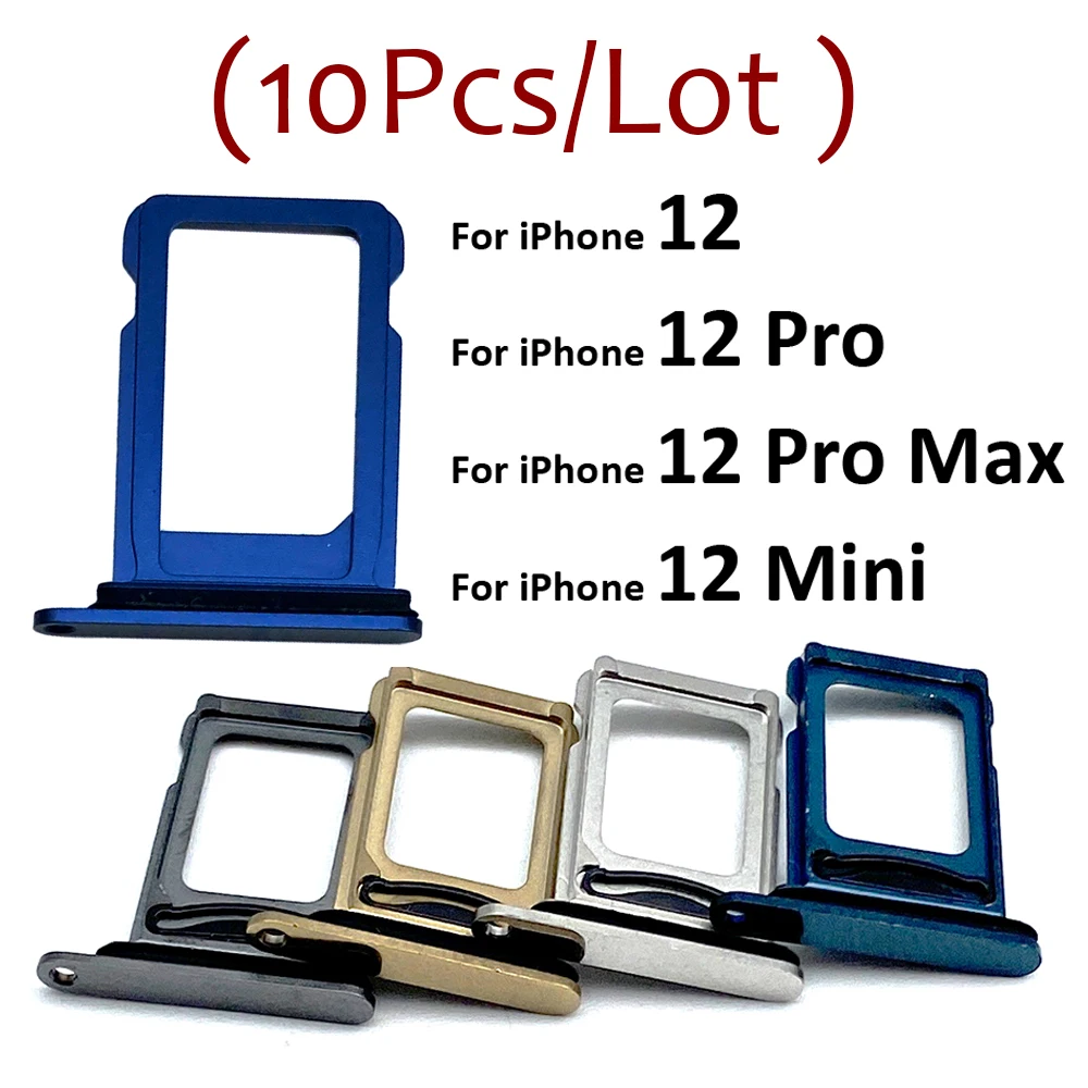 10Pcs/Lot,  New For iPhone 12 Pro 12Pro Max Mini Dual SIM Card Slot SD Card Tray Holder Adapter