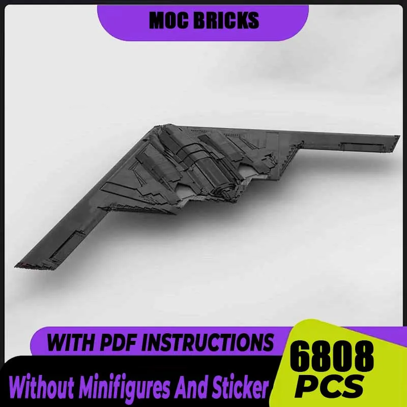 

Военный истребитель Moc, строительные кирпичи B-2, дух, невидимый и стратегический бомбардировщик, модульный блок, игрушка, набор «сделай сам», сборка, подарки