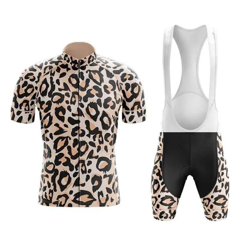 2023 Man Outdoor Sports Cycling Jersey Set Summer Leopard print Breathable Road Bicycle Suit Cycling Jersey Uniform  Bib Shorts