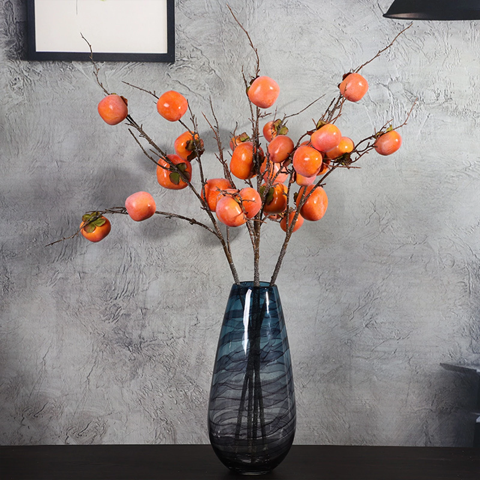 Persimmon Orange Maidenhair Festival Supplies Dried Flowers With Frost Maidenhair. Autumn Decoration Artificial Berries