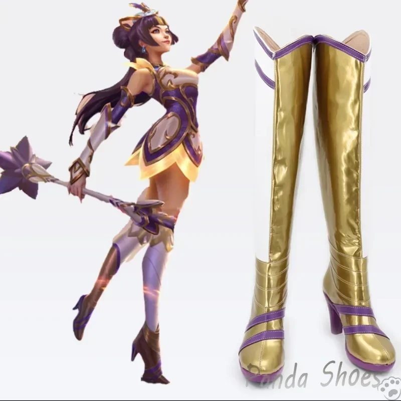 LOL Jinx Cosplay Schoenen Anime Game League of Legends Lange Gouden Cos Laarzen Losse Kanon Cosplay Kostuum Prop Schoenen voor Halloween