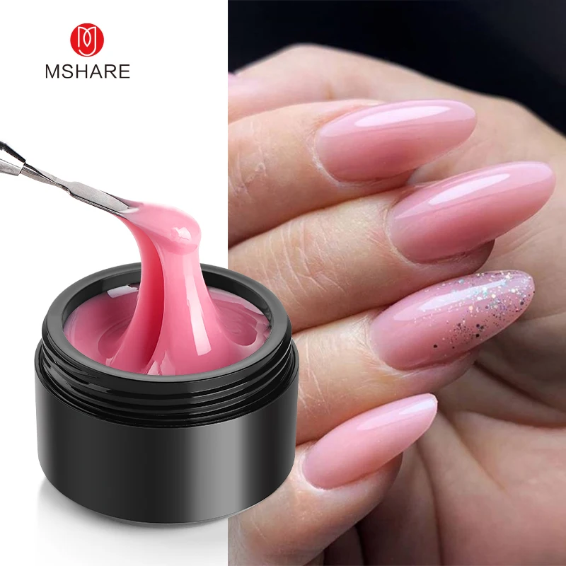 MSHARE-Juego de 2 piezas de Gel para uñas, Gel de extensión rápida de camuflaje, Ombre Baby Boomer UV Builder, 50g