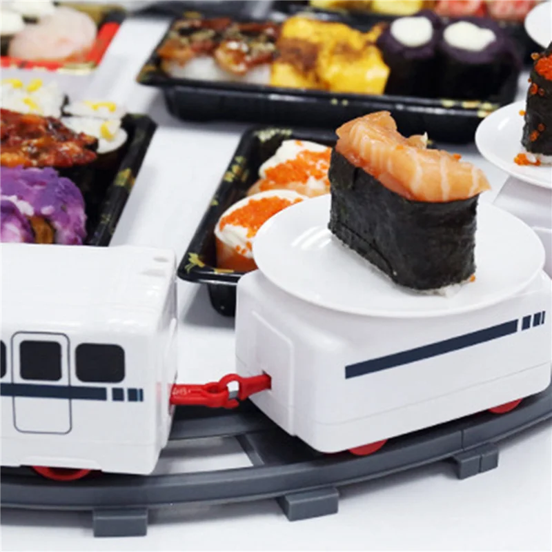 B49B-5X trem de sushi rotativo pista de sushi correia transportadora mesa giratória conjunto de trem de comida infantil diy sushi fazendo família sushi b