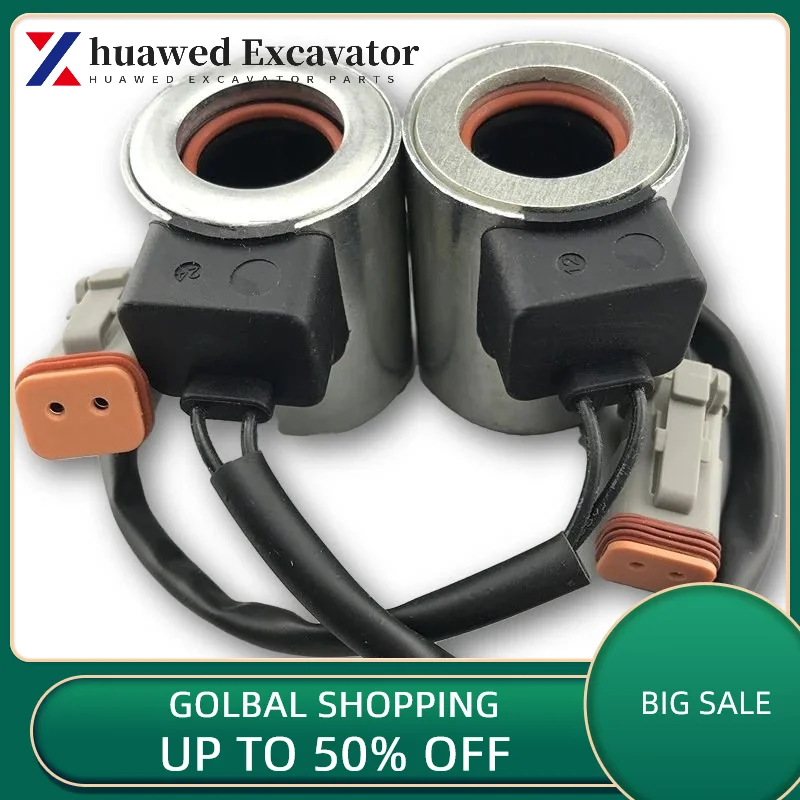 XCMG xe60 80 135 150 200 205 215 235 Pilot solenoid valve coil safety lock valve coreexcavator accessories