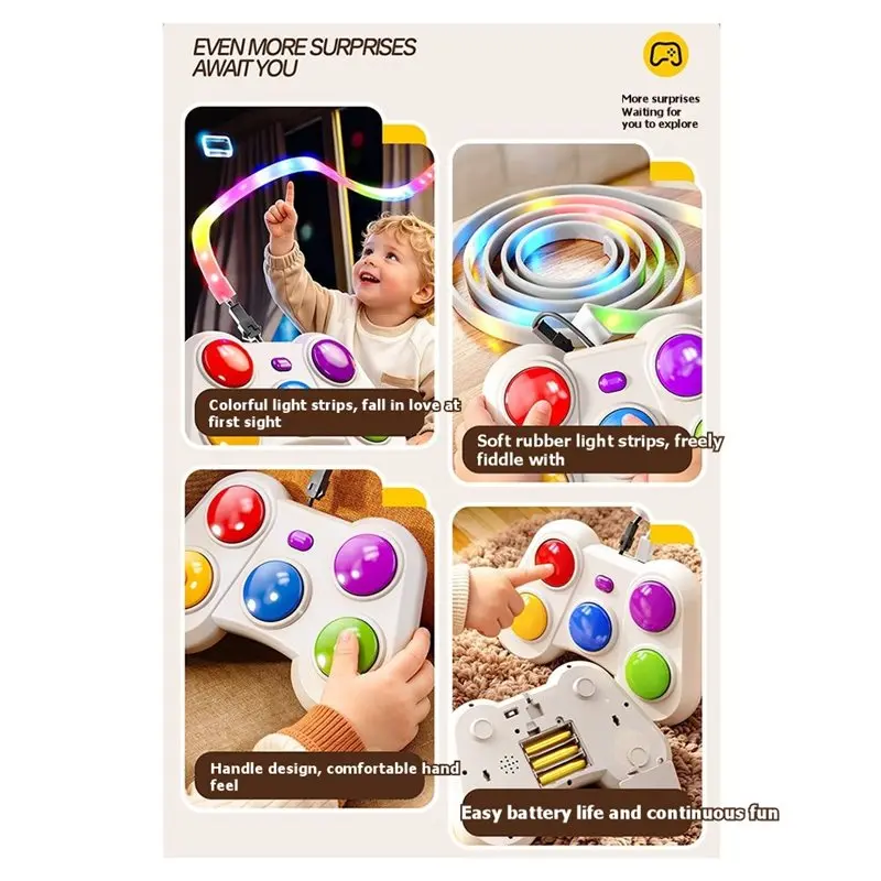 Game Console Rhythm Light Match Thinking Training Educational Fingertip Color Light