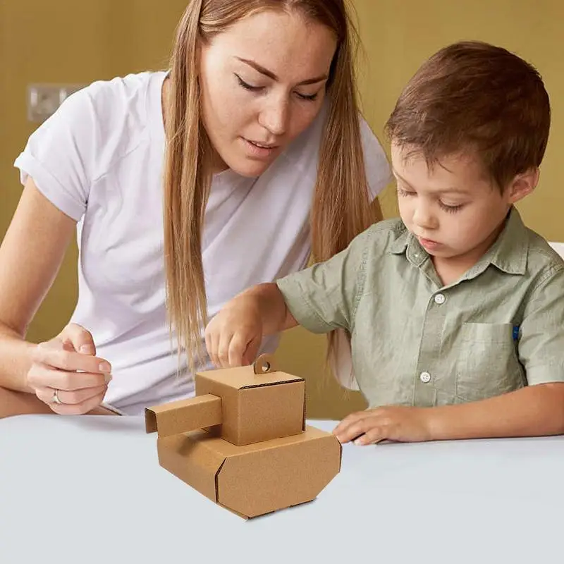 Cardboard House For Kids Cardboard Coloring Playhouse Paper Toys Crisp KT Board DIY Making Cultivate Concentration Imagination