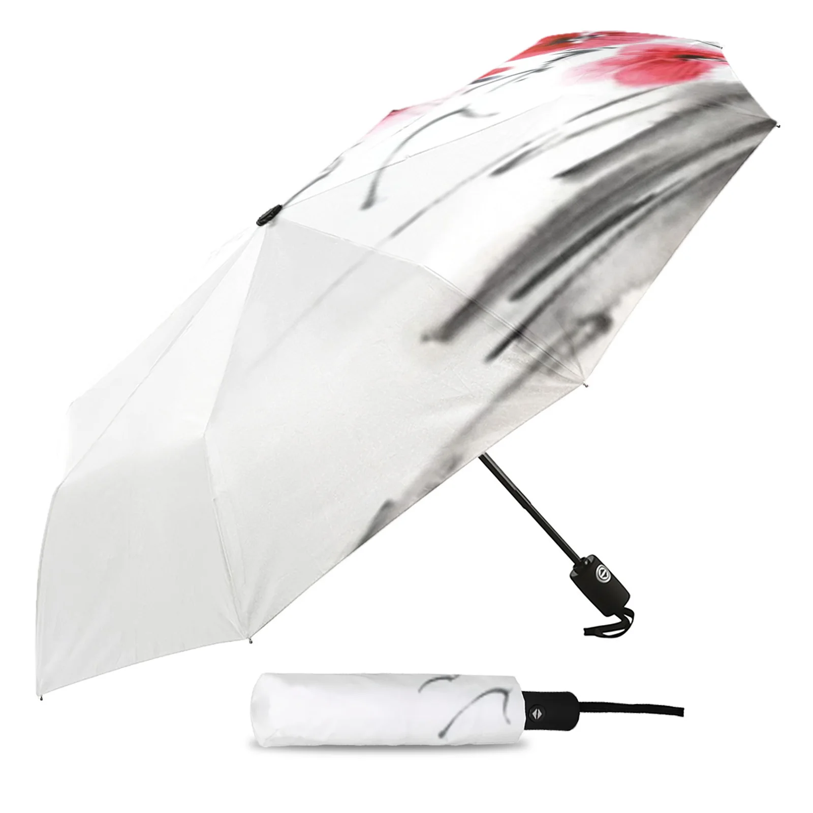 Branch Of Sakura Tree Automatic Umbrella Portable Folding Sunny and Rainy Umbrella Women Parasol Umbrella