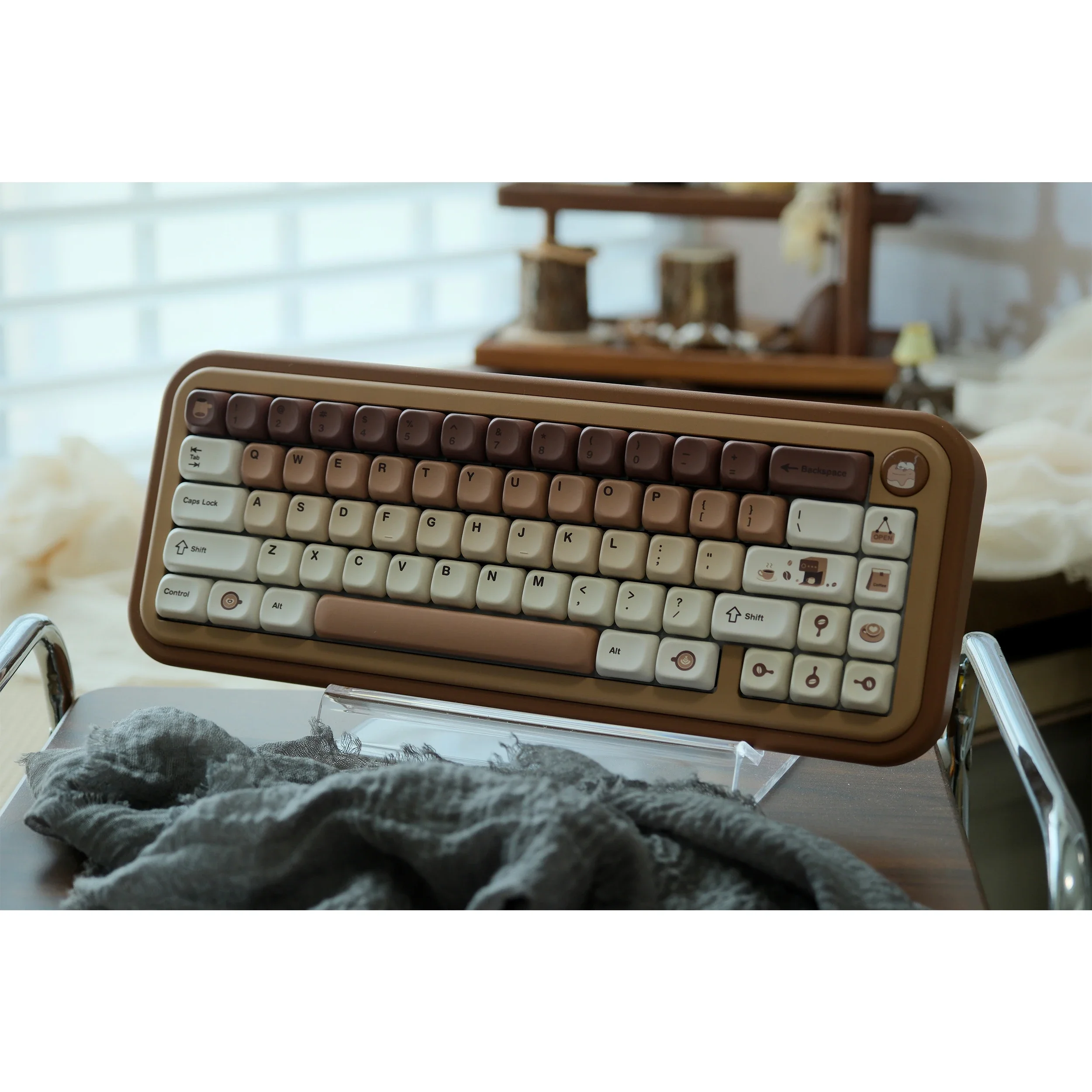 

FOA coffee keycap PBT five-sided sublimation + transparent PC customized mechanical keyboard original