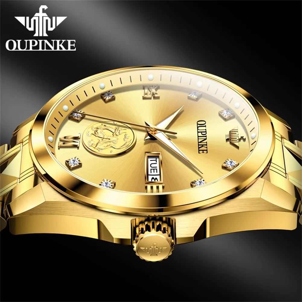 OUPINKE Luxury Original Brand Men's Watches Fully Automatic Mechanical Watch Real Gold and Real Diamond Imported Movement Watch