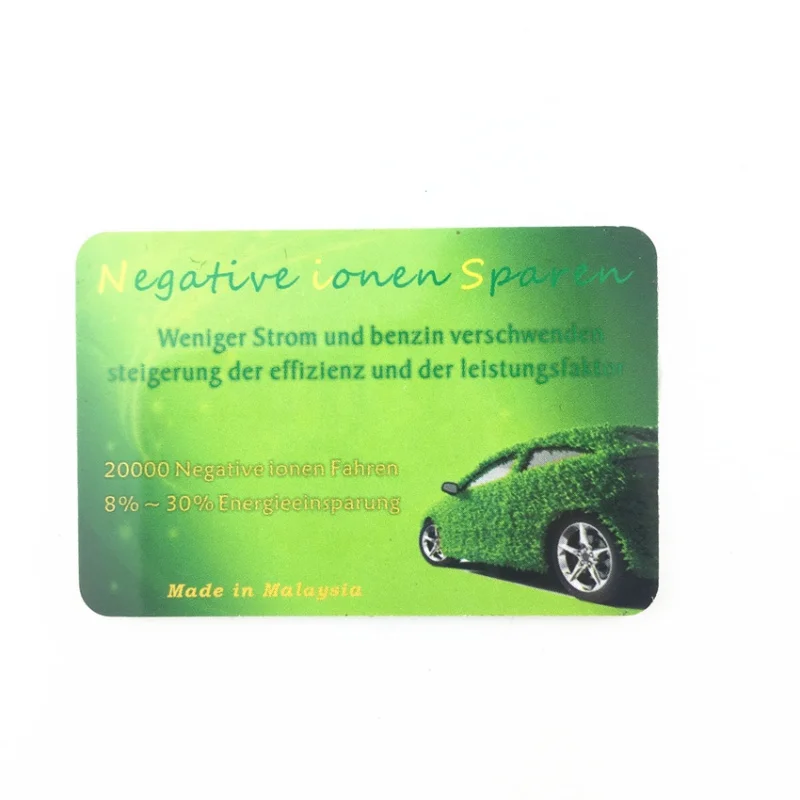 Custom.CAMAZ Car Fuel Saving Card Energy New Me Card E-Saver Cuantic Card Negative Ions