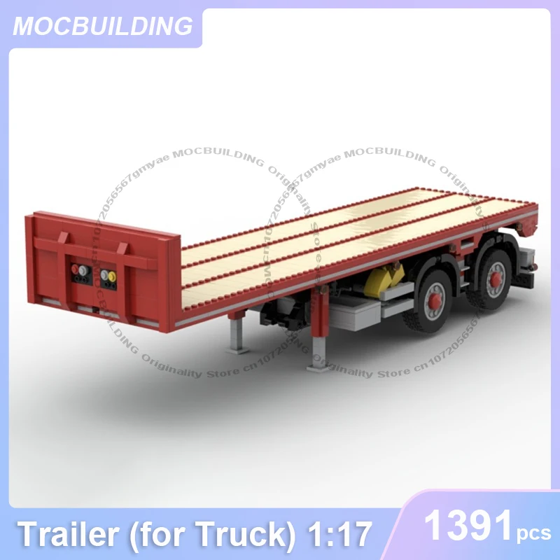 

Строительные блоки MOC, 2-осевой балластный прицеп для 4x2, тягач, масштаб 1:17, транспортная сборка, кирпичи, игрушки, подарки, 1391 шт.