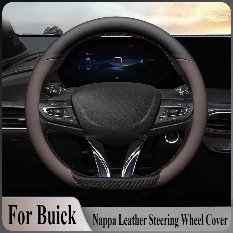 

Для Buick Veran Pro 2023, ультратонкий кожаный чехол на руль из наппа, противоскользящий, четырехсезонный, универсальный аксессуар для салона автомобиля