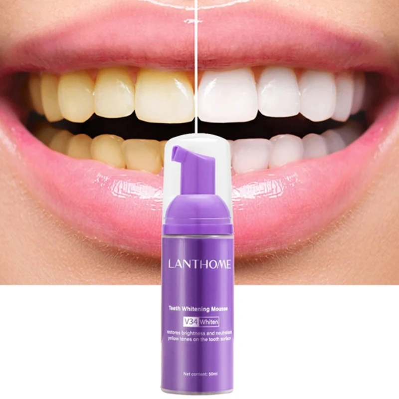 Dentes roxos Whitening Creme dental, Corrector de cores, Clarear Remover manchas amarelas, Gums Care, V34, 30ml