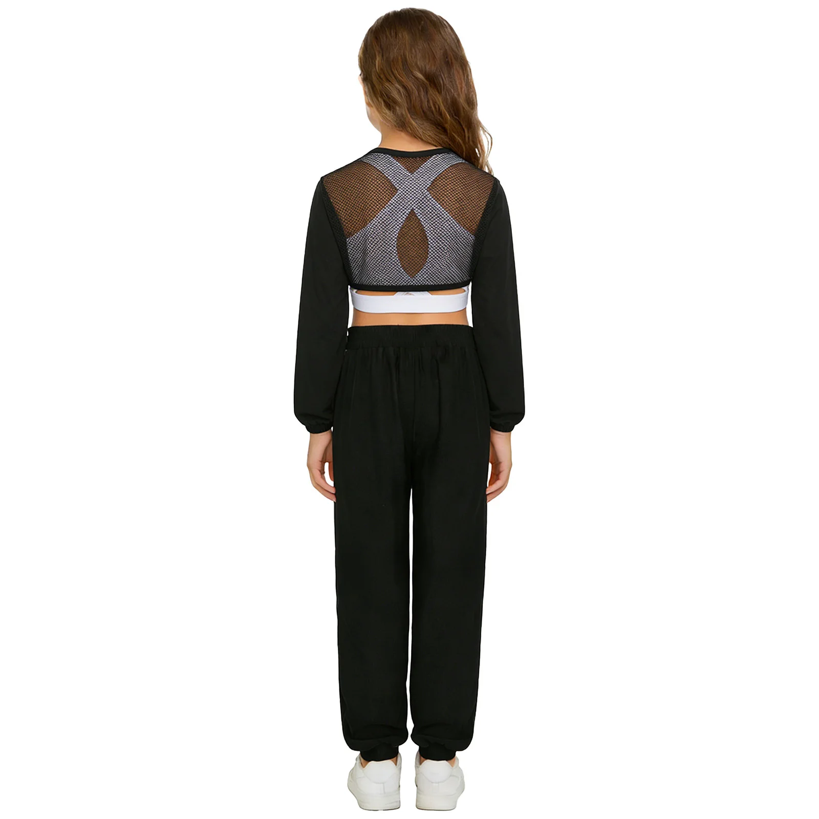 

Girls Hip Hop Dance Clothes 3PCS Crop Top Vest Cargo Pants Sets Active Outfits for Street Jazz Dancing Performance Competition