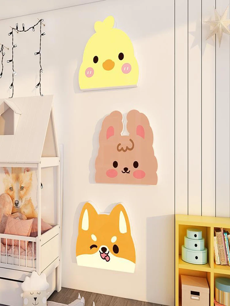 

Cartoon Animal Door 3D Wall Stickers Acrylic Customizable Children's Bedroom Wallpaper Background Decoration