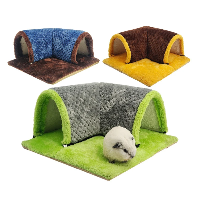 Plüsch-Hamster-Spieltunnel Winterwarmer Käfig für Meerschweinchen Eichhörnchen Kaninchen Chinchilla Sugar Glider Kleintierzubehör
