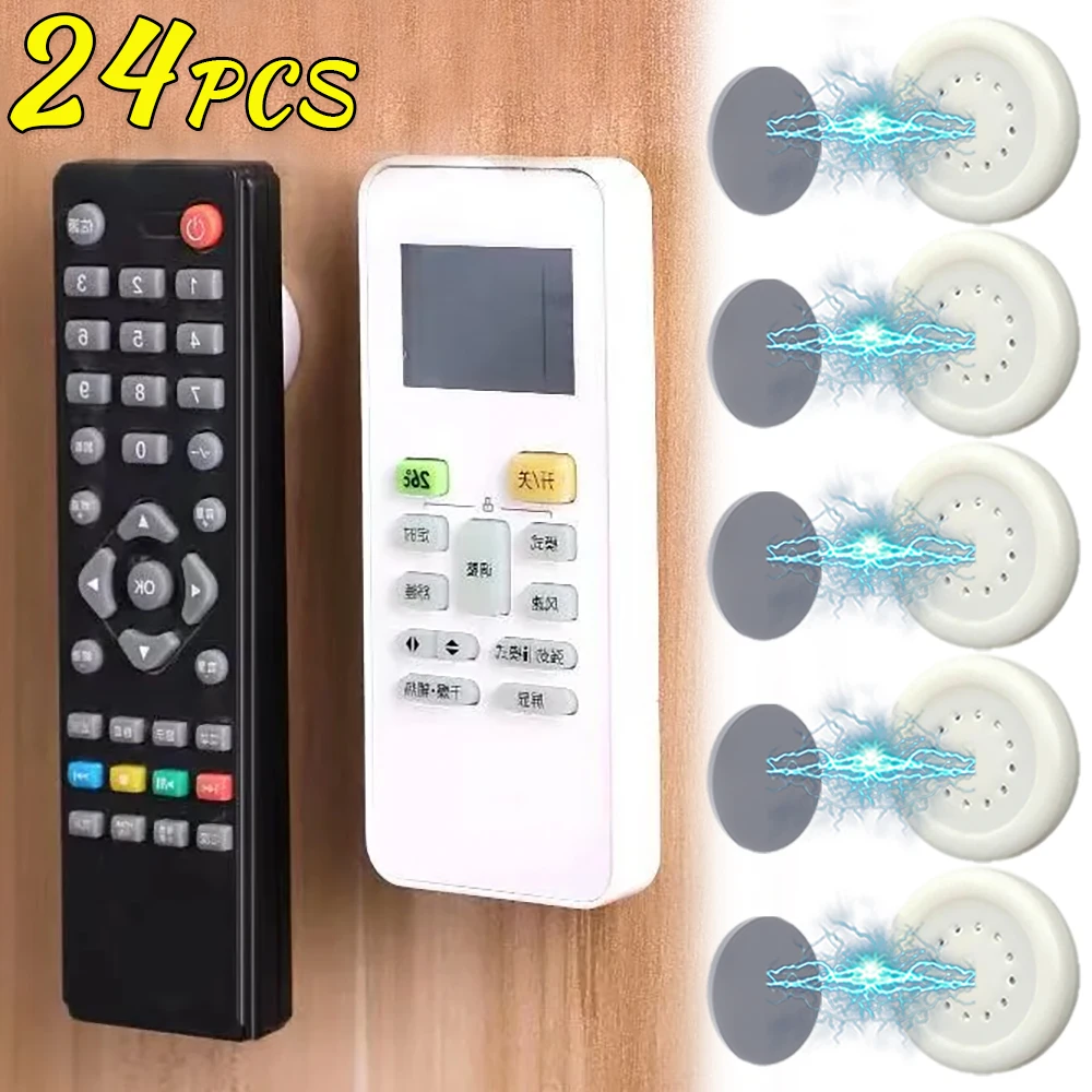 

24/2Pcs Magnetic Remote Control Holder Anti-Lost Wall Mounted Magnet Key Holder Fridge Sticker Home Storage Organizer Decor Hook