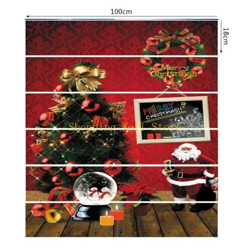 KX4B 6PCS / SET Christmas Series Série d'escalier d'escalier Sticker Auto-Adhesive D