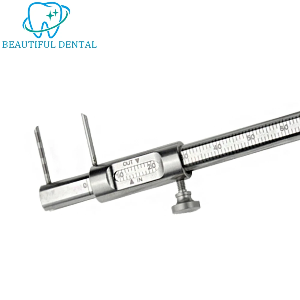 Dental Implant Tools Stainless Steel Caliper Dental Intermaxillary Distance Measuring Scale Implant Bone Ridge Measuring Scale