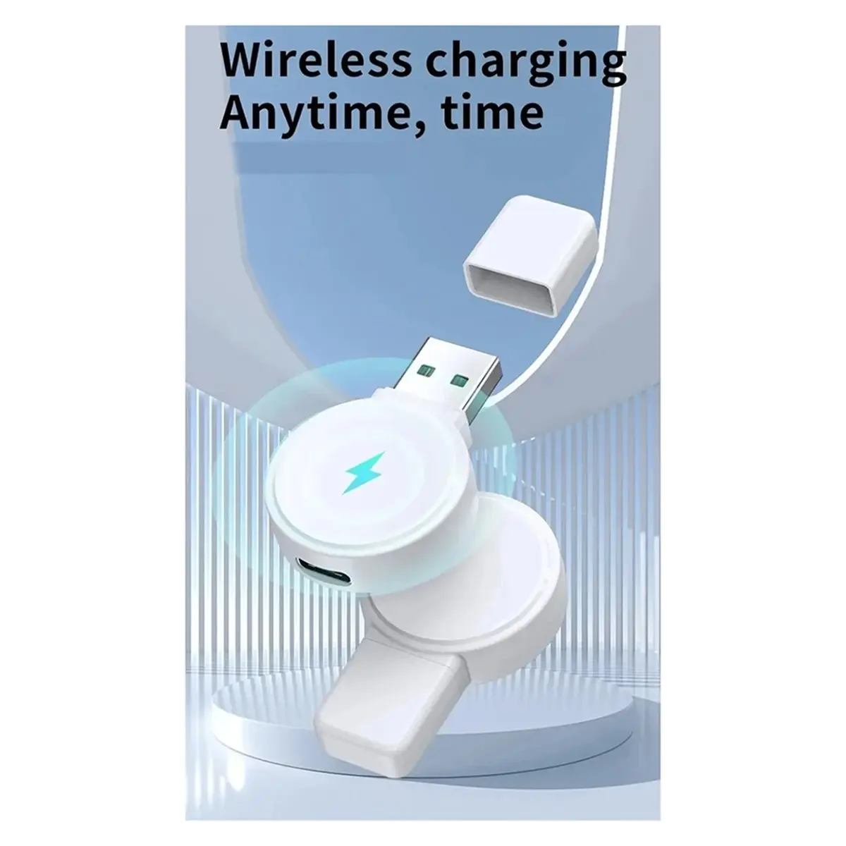AS62 Magnetic Watch Wireless Charger for Watch 8 7 6 5 4 3 SE Ultra Dock Adapter Portable PD USB Fast Charging Station White view 5