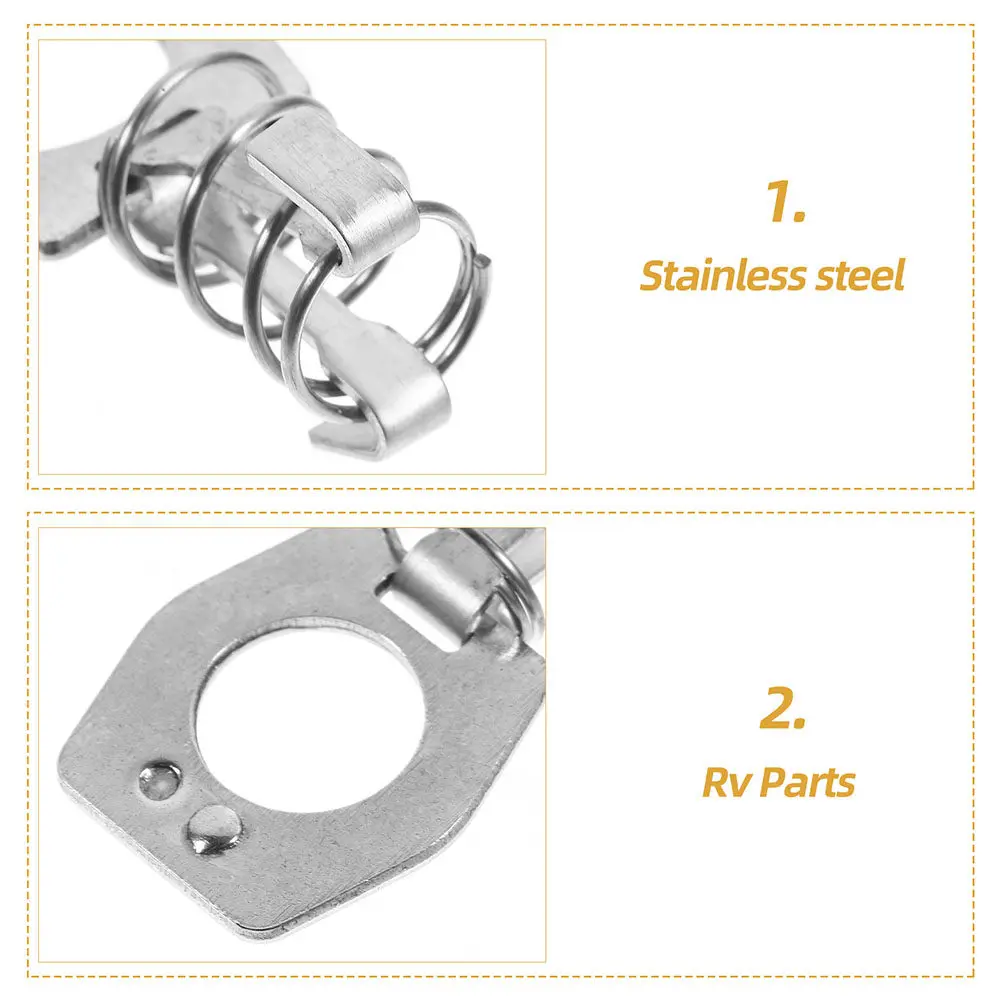Rv Water Heater Cam Latch Stainless Steel Easy Operation Lock Secure Hot Water Heater Door Fastener Camper Spring Loaded Latch