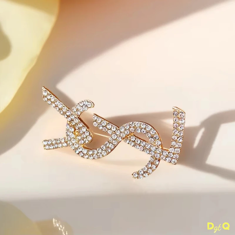 Exquisito Pin de flor en el pecho para mujer, diseño moderno, arte de lujo, broches en el pecho con diamantes de imitación, accesorio para abrigo y suéter, 2025