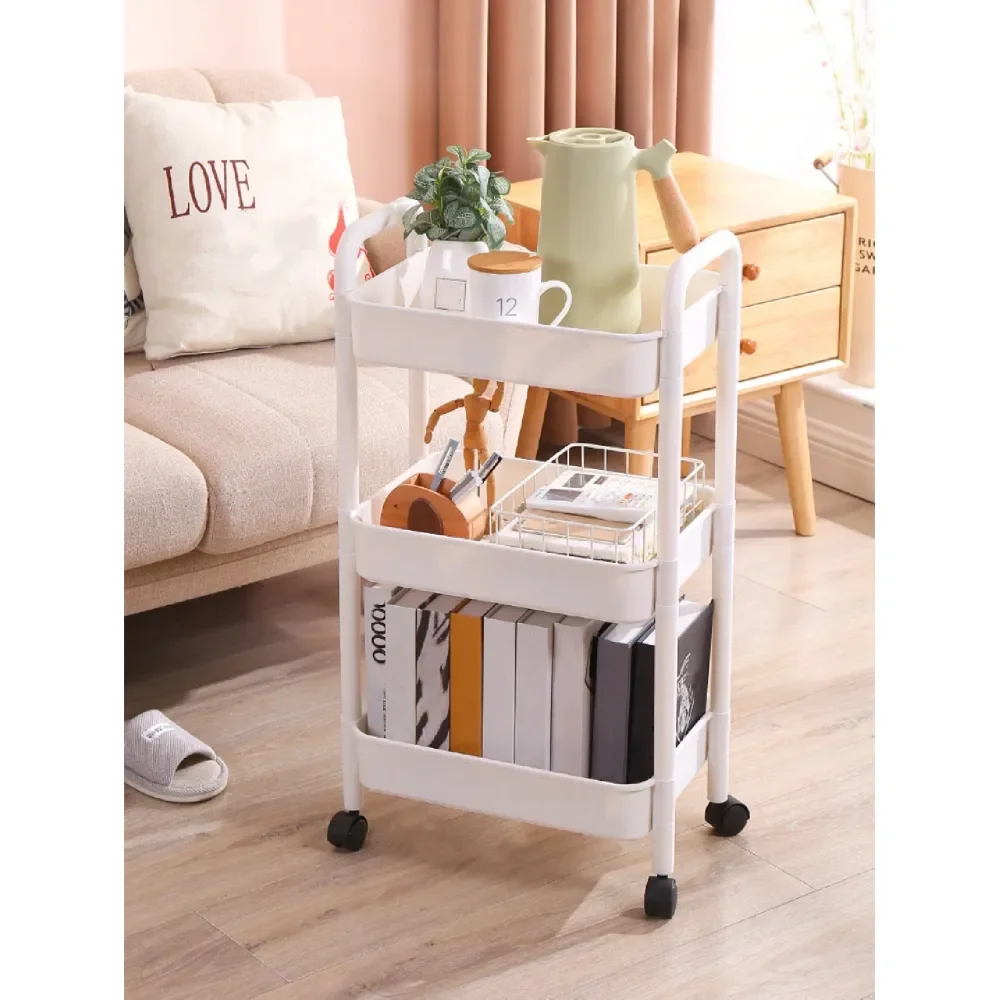 

Универсальная тонкая тележка для хранения с инновационной мобильной конструкцией, идеально подходит для гостиной и кухни