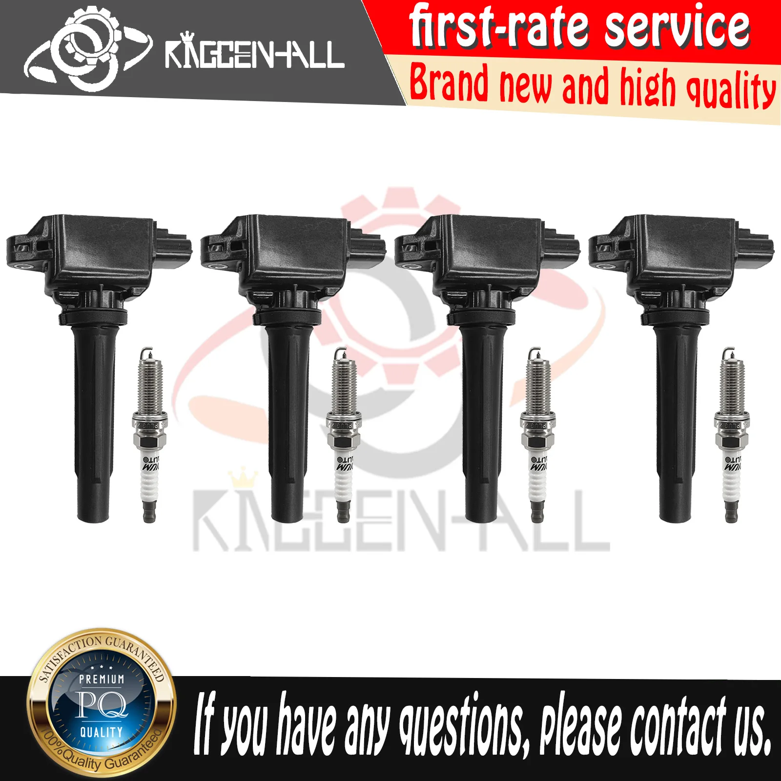 4PCS High Performance Ignition Coil UF656 & Spark Plug 96024 ILKAR8H6 Compatible With Mazda 3 6 CX-3 CX-5 MX-5 Miata 2012-2020