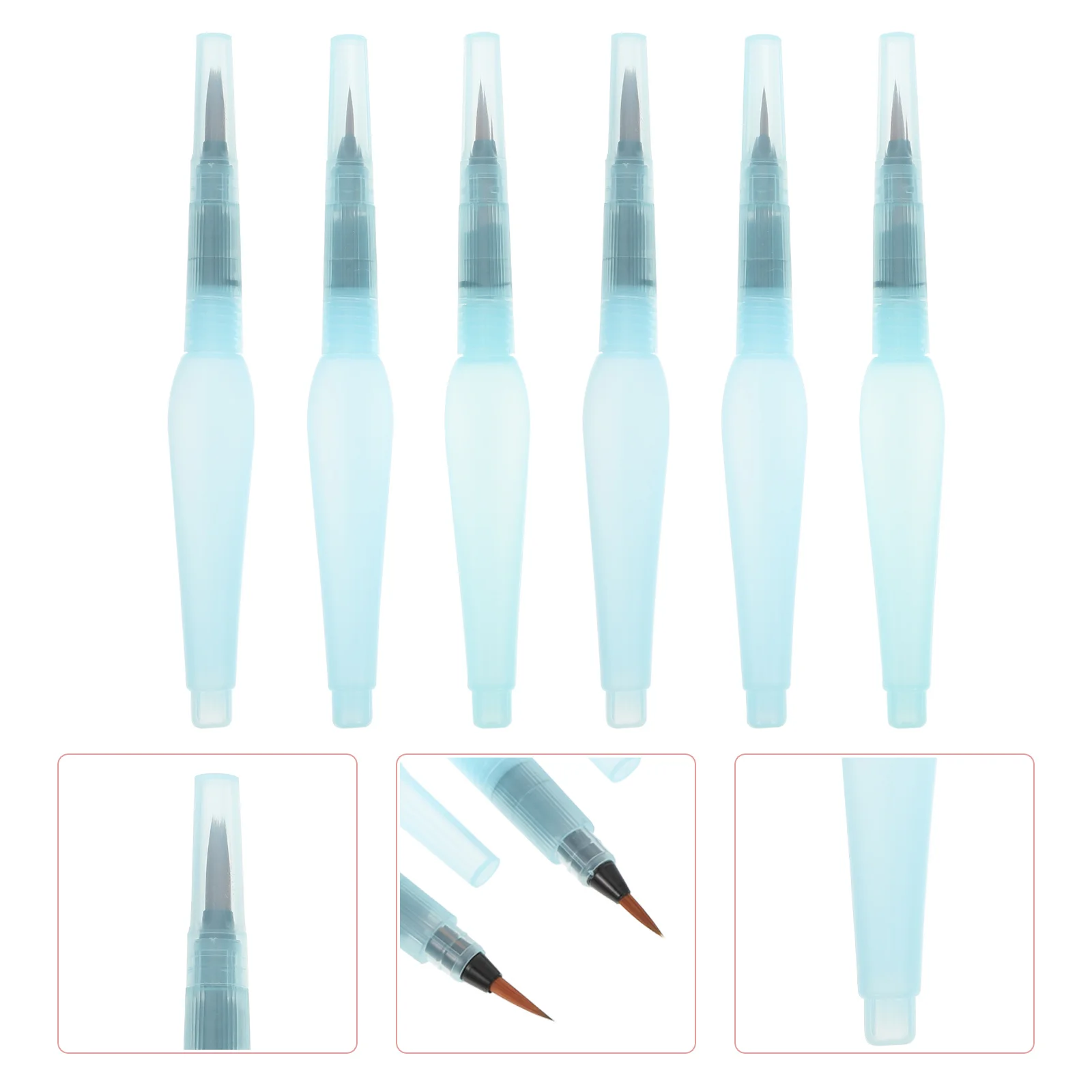 

6Pcs Water Brush Pens Smooth Grip Watercolor Pens for DIY Art Projects Water Coloring Brush Pen Art Painting Supplies