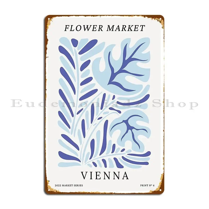 Vienna Flower Market Botanical Metal Sign Customize Kitchen Club Mural Create Tin Sign Poster
