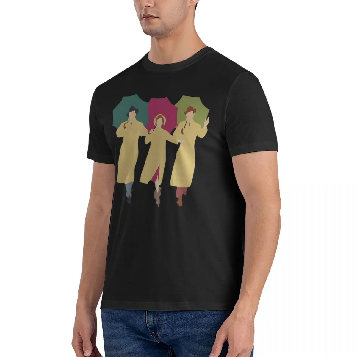 Gene Kelly ,Debbie Reynolds Men T Shirt Singin' In The Rain Creative Tee Shirt Short Sleeve Round Collar T-Shirts Pure Cotton