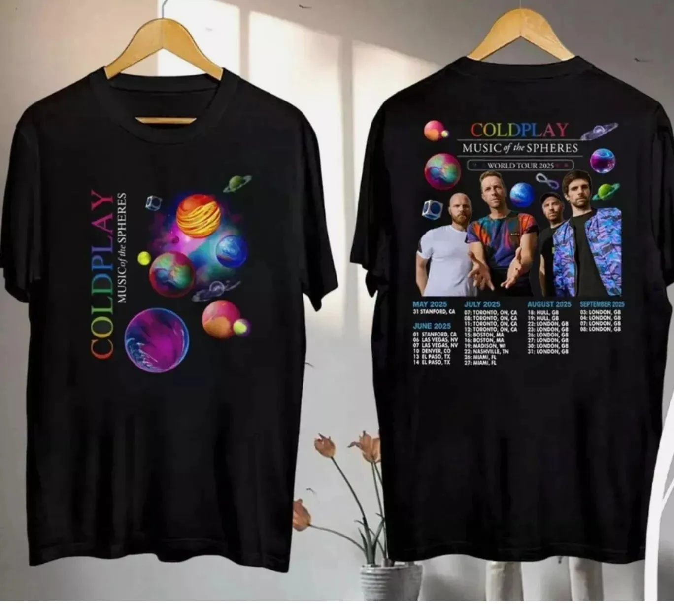 

Coldplay Music Of The Spheres Tour 2025 Shirt Coldplay Band Concert 100% Cotton T Shirt