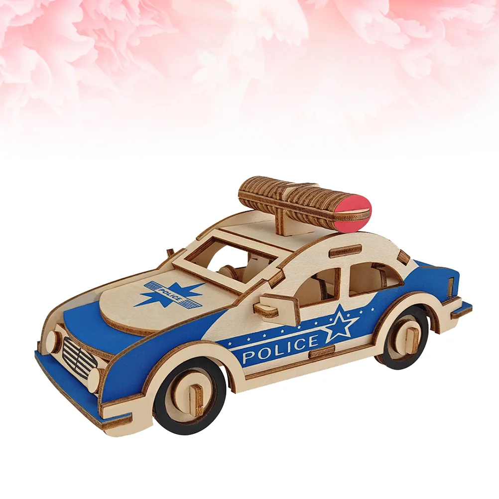 

Classic 3D Wooden Police Traffic Puzzles Toys Educational Jigsaw Toy Simulation Model