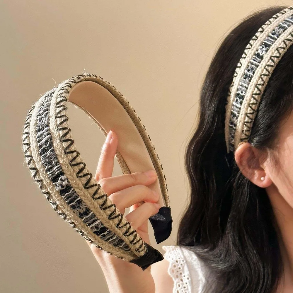 

2pcs Hair Clip Ballet Style Ribbon Banana Clip Wide Side Woven Bow Vertical Clip Hairband Soft Black Knitted Hair Hoop Gift