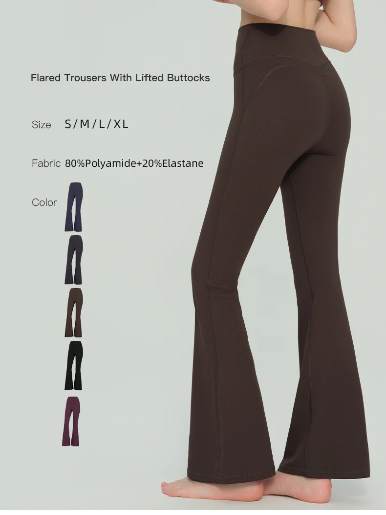 Neue Damen-Superweiche Schlaghose mit hoher Taille, elastisch, hüftformend, schlankmachend, atmungsaktiv, für Laufen, Fitness, Outdoor und Freizeit. – Detail 6