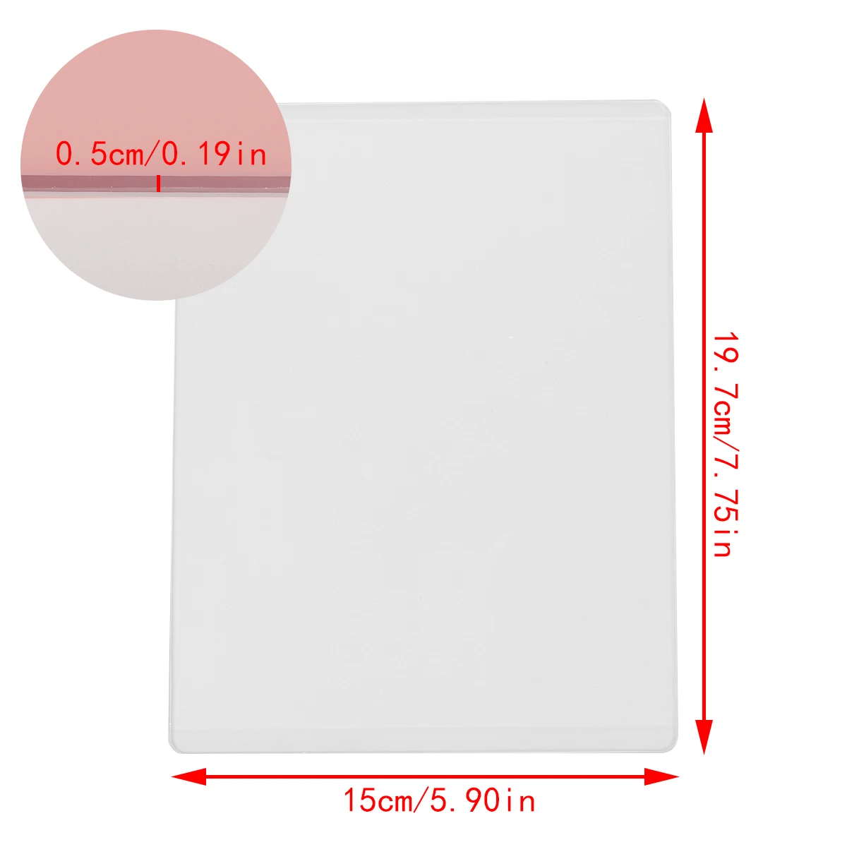 5mm Thickness Transparent Plastic Plate Size A5 15*19.7CM for Embossing Cutting Dies Machine