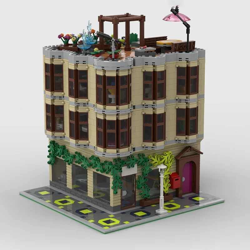 Street View Modell Moc Bausteine Himmel Haus Modell Technologie Modulare Ziegel DIY Montage Bau Spielzeug Urlaub Geschenke