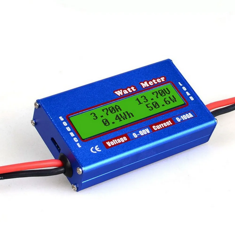 Medidor Profissional do Watt do rc com Exposição Digital do Lcd Analisador do Poder Tensão do Equilíbrio e Verificador da Bateria Azul dc 60v 100a