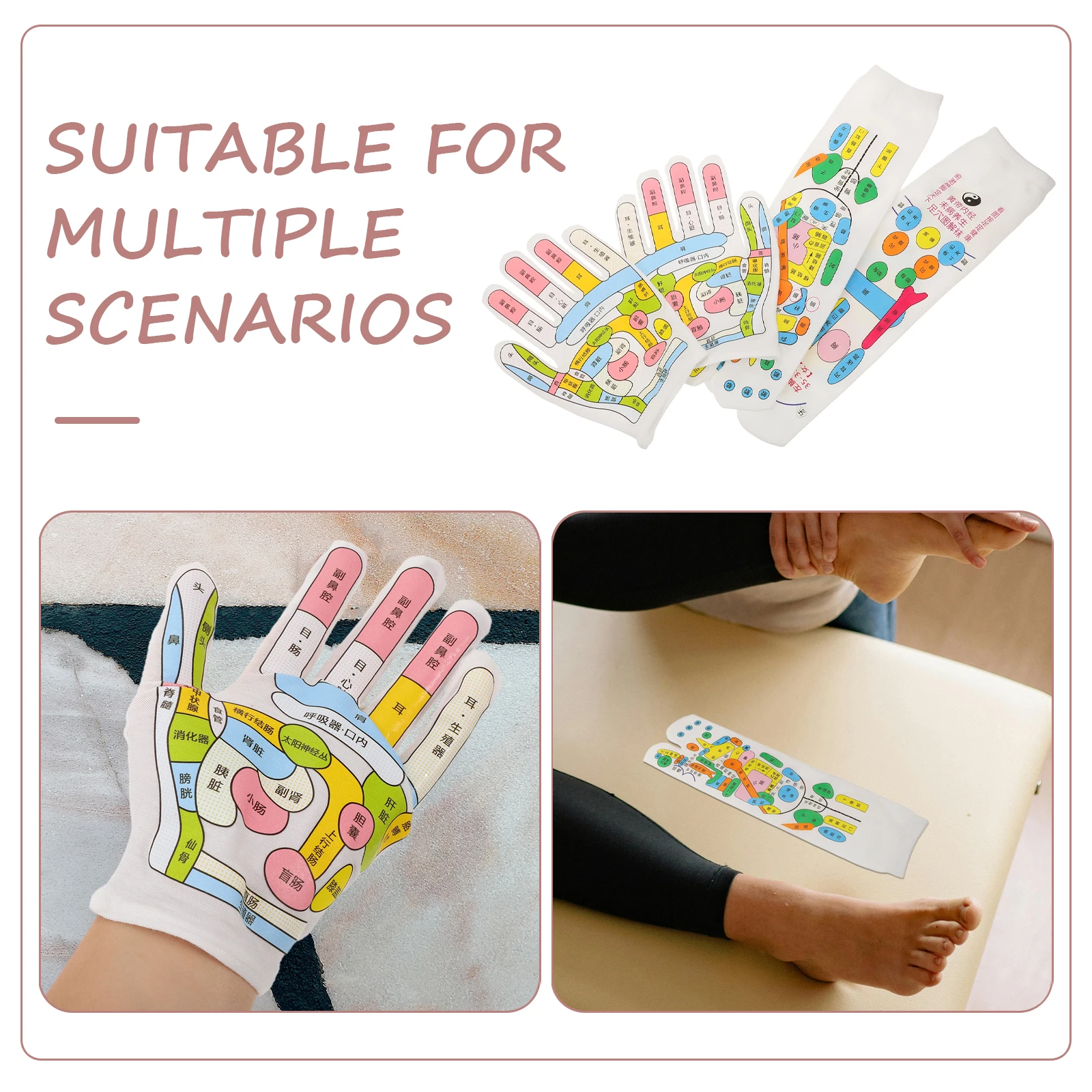 

1 set 1 Set Of Massage Gloves Reusable Elastic Breathable Acupressure Hand Massager For Body Foot Relief Acupoint Tool Household