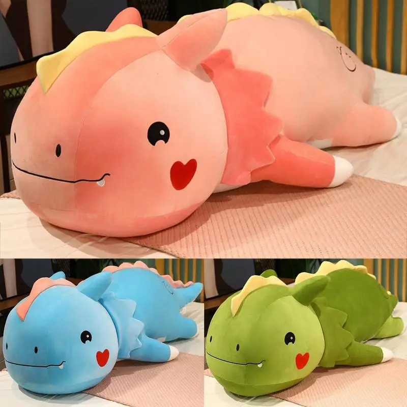 Cute Dinosaur Stuffed Plush Animal Toys Soft Baby Hug Sleep Pillow Realistic Soft Stuffed Weighted Dinosaur Doll Gift For Kids