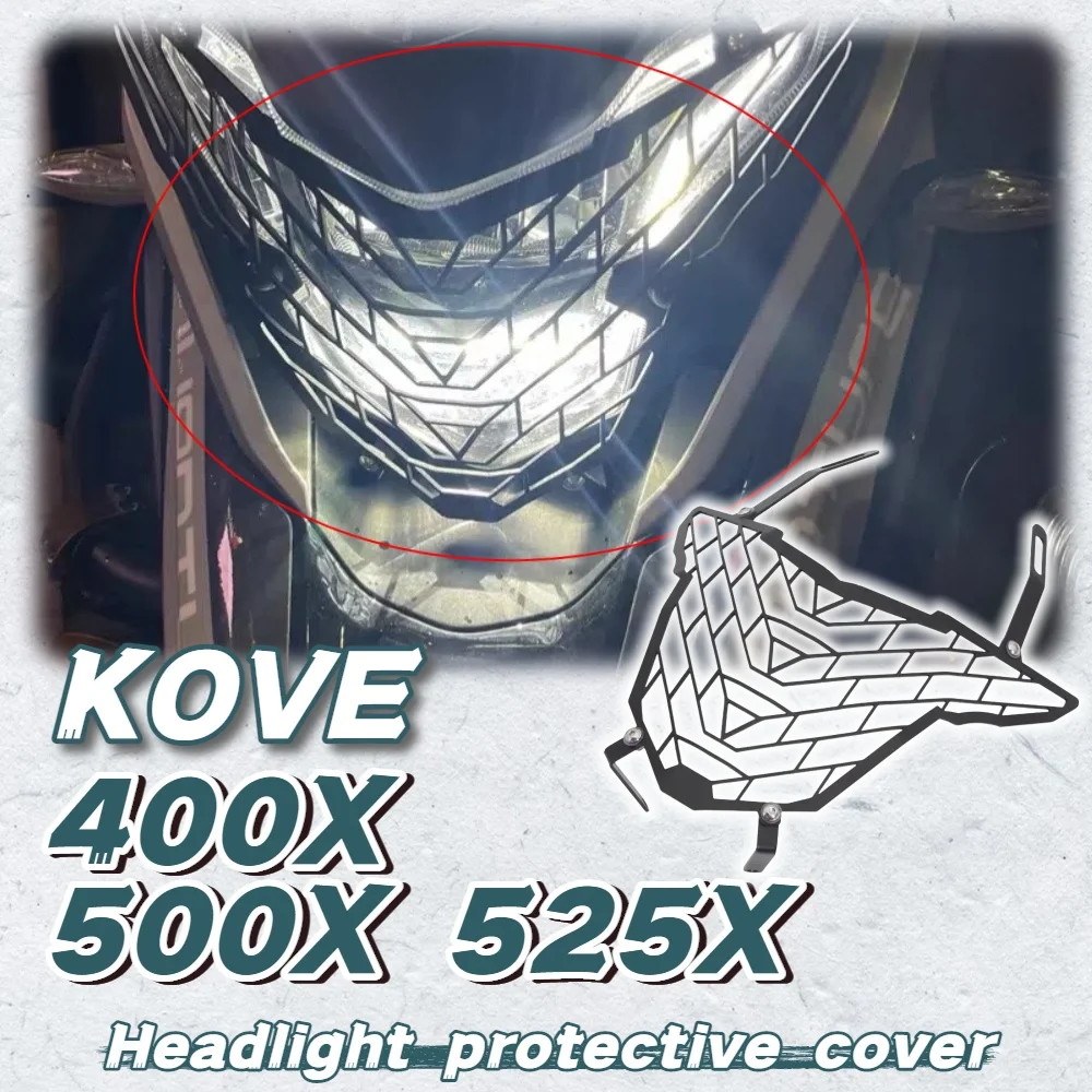 

Motorcycle CNC Aluminum Alloy Headlight Protector Grille Lamp Cover Protective Cover Accessory Suitable for KOVE 500X 400X 500 X
