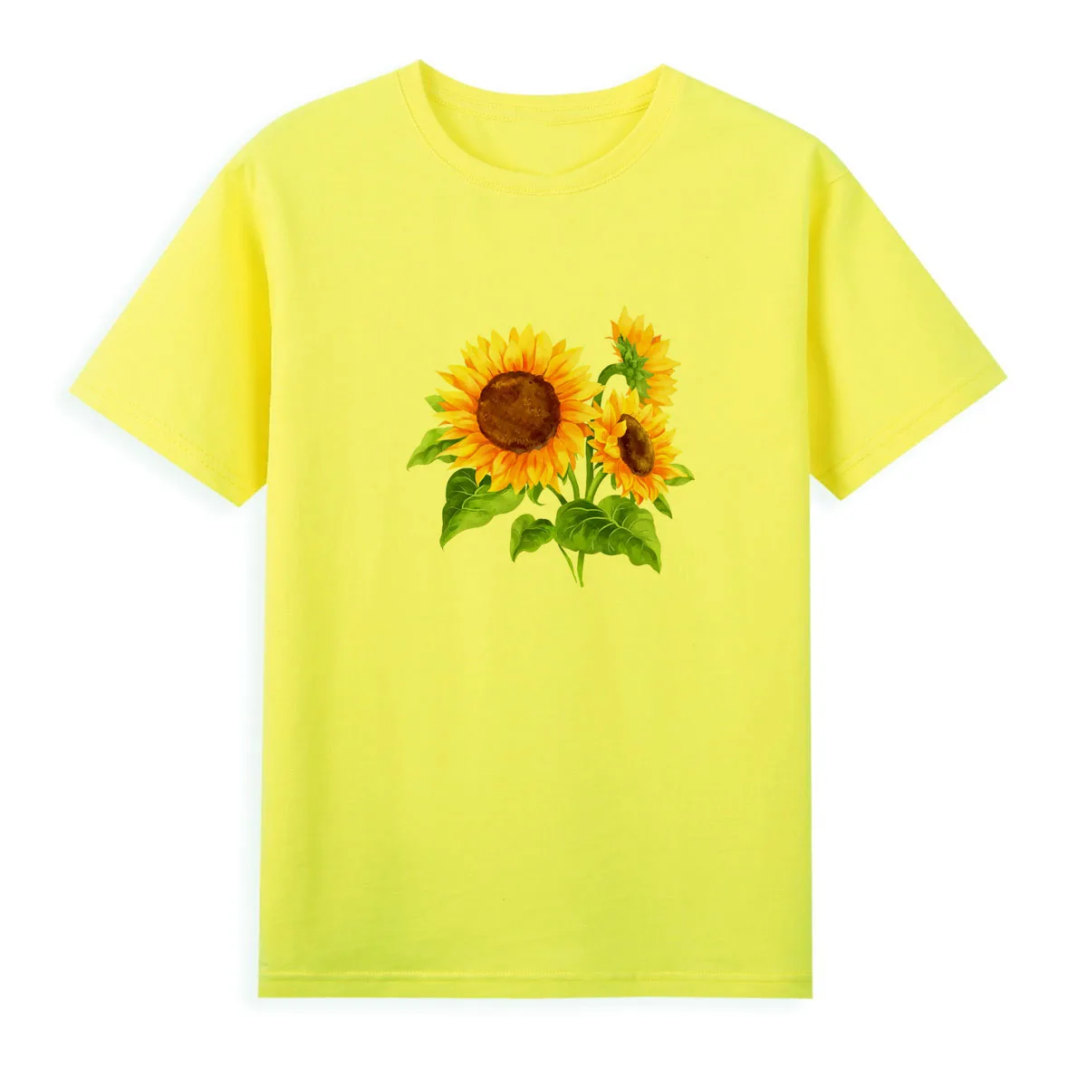 Beautiful Sunflower T-shirt Summer Short Sleeve Casual Clothing For Women Brand Good Quality Top Tees A073